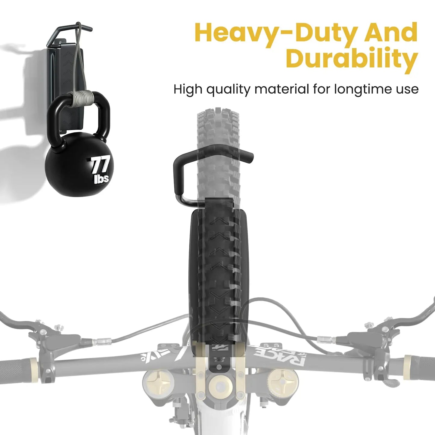 PUTORSEN Swivel Bike Wall Bracket - Vertical Wall Bike Wall Bracket for Garages and Indoor,Space Saving and Easy to Hang Wall Bike Bracket,Load Capacity 35kg（2 pcs.） PUTORSEN