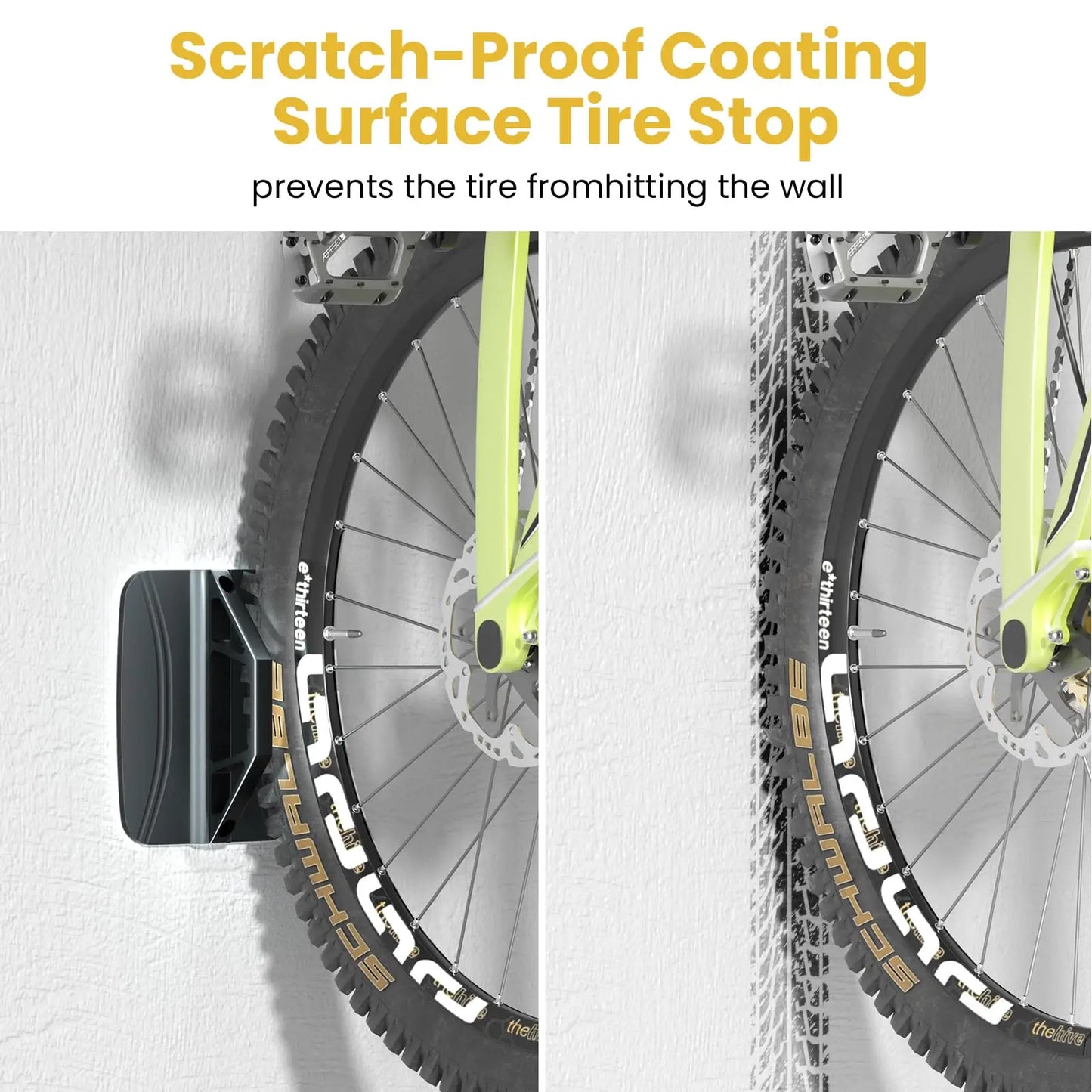 PUTORSEN Swivel Bike Wall Bracket - Vertical Wall Bike Wall Bracket for Garages and Indoor,Space Saving and Easy to Hang Wall Bike Bracket,Load Capacity 35kg（2 pcs.） PUTORSEN