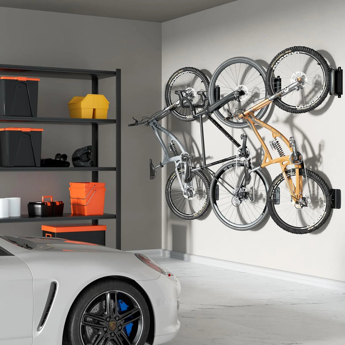 PUTORSEN Swivel Bike Wall Bracket - Vertical Wall Bike Wall Bracket for Garages and Indoor,Space Saving and Easy to Hang Wall Bike Bracket,Load Capacity 35kg（2 pcs.） PUTORSEN