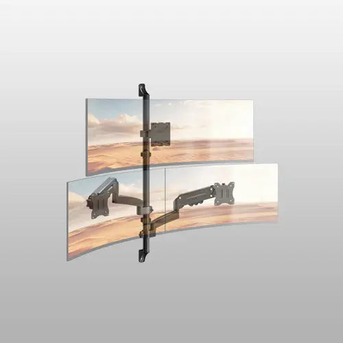 PUTORSEN Triple Monitor Mount for Screens up to 49 Inches, Supports up to 44 lbs, Fully Adjustable Heavy-Duty Gas Spring Arm, VESA 75/100mm, C-Clamp & Grommet Base, White PUTORSEN