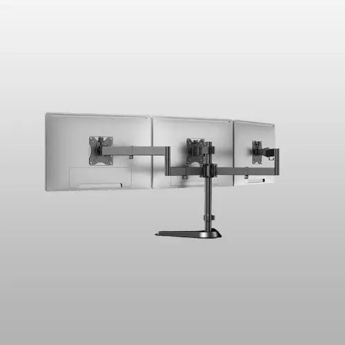 PUTORSEN Triple Monitor Stand, Heavy Fully Adjustable Motion Mount Fits 3 Screens up to 27 inche, Free Standing Desk Stand with Base and Cable Management PUTORSEN