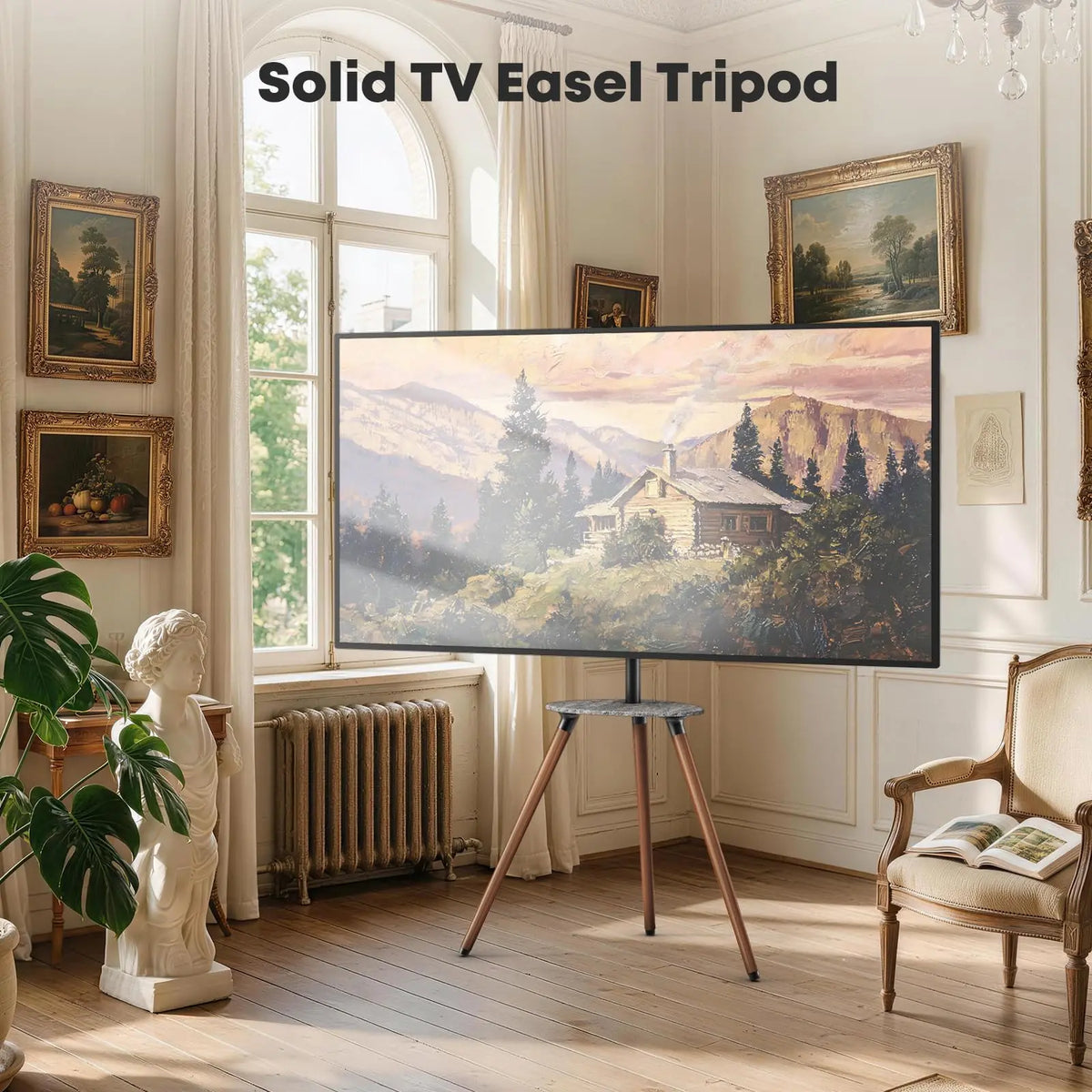 PUTORSEN Trípode Universal para TV 45–65", altura regulable con estante, giro 45°, VESA máximo 600×400 mm, carga máxima 40 kg PUTORSEN