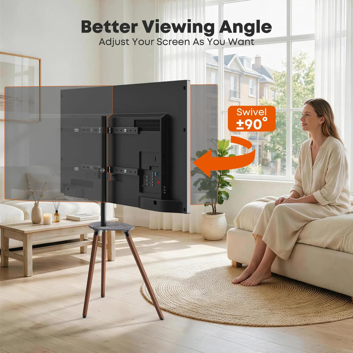 PUTORSEN Trípode Universal para TV 45–65", altura regulable con estante, giro 45°, VESA máximo 600×400 mm, carga máxima 40 kg PUTORSEN
