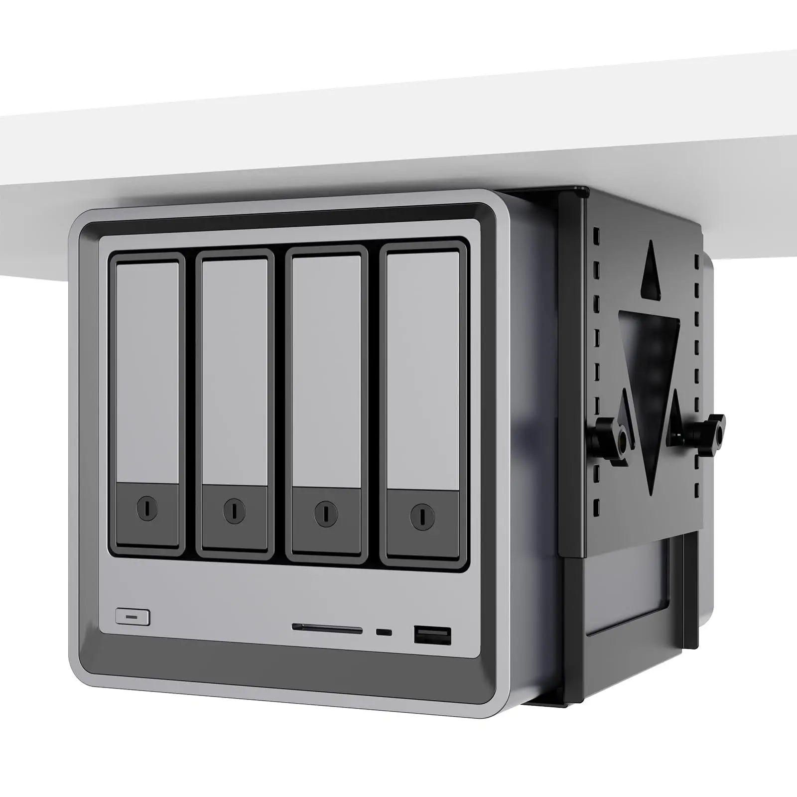 PUTORSEN Under Desk Mini PC Mount NAS Mount Bracket Holder, Height and Width Adjustable CPU Holder for Mac mini Desktop Computer, Mini PC, Small Form Factor Desktop Tower, Black PUTORSEN