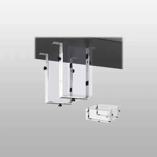 PUTORSEN Under Desk PC Mount for Mid/Mini-Tower Cases - Vertical/Horizontal CPU Holder up to 77 lbs (White) PUTORSEN