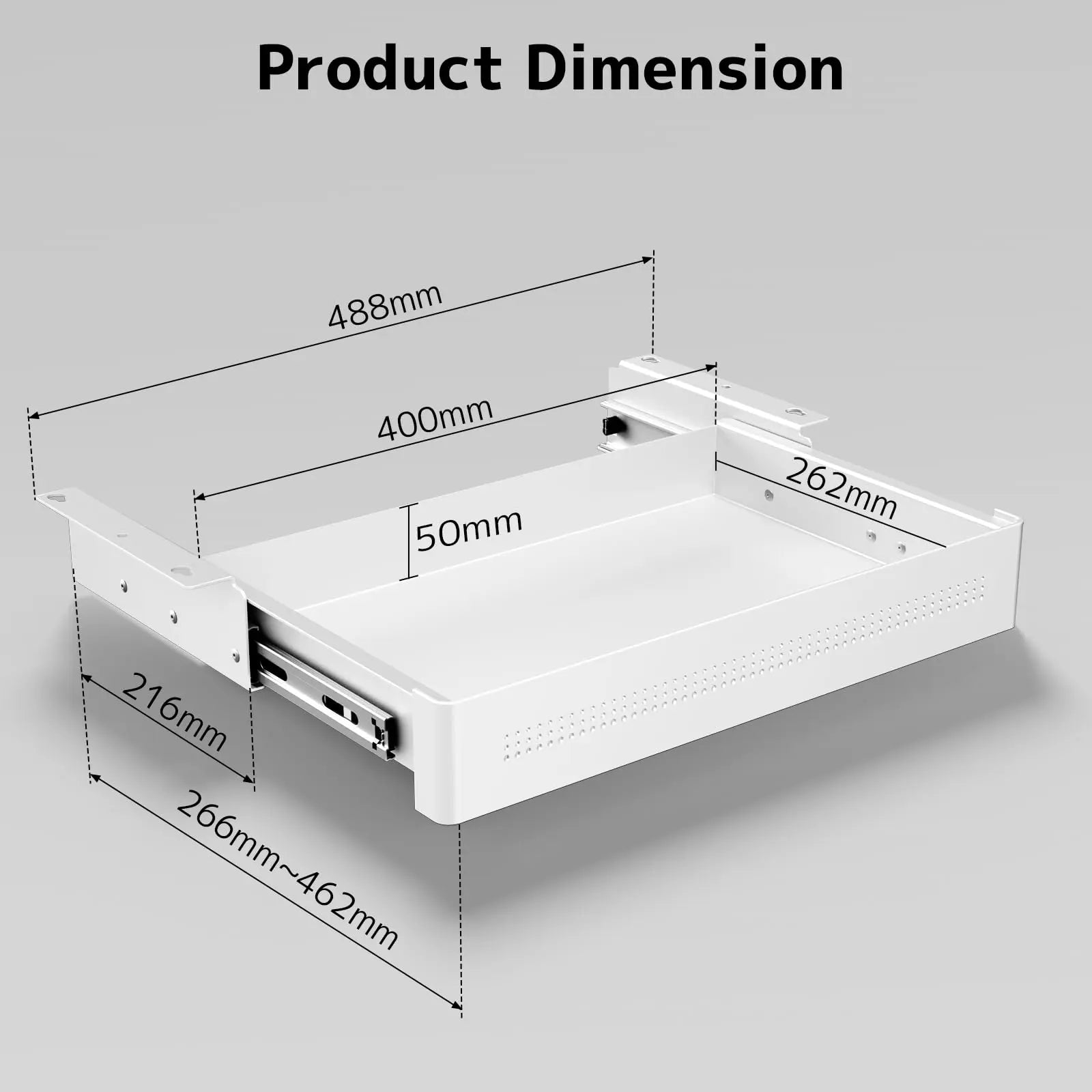 PUTORSEN Under Desk Storage Drawer 15.7" Wide - Smooth Slide Out Organizer for Standing Desk & Home Office,Max Load 17.6 lbs PUTORSEN