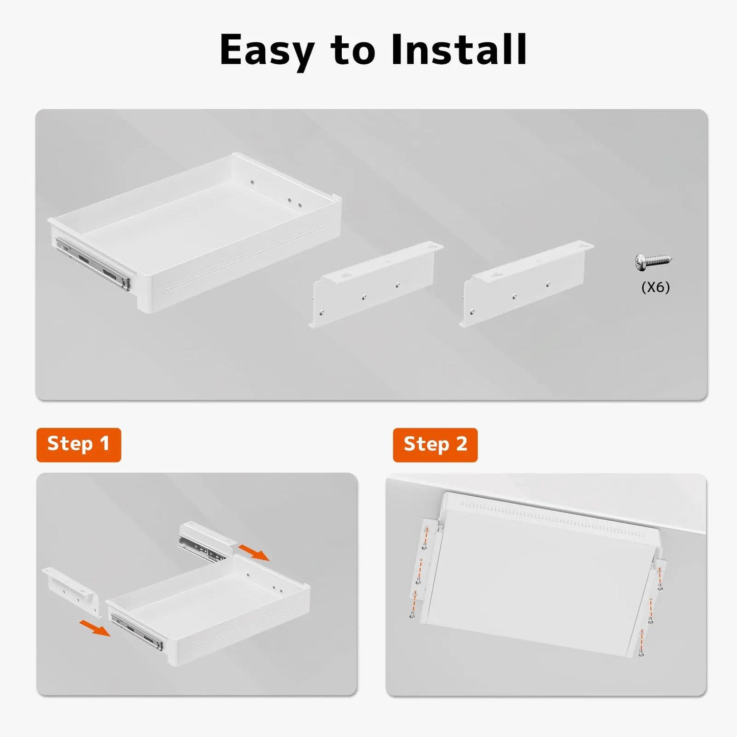 PUTORSEN Under Desk Storage Drawer 15.7" Wide - Smooth Slide Out Organizer for Standing Desk & Home Office,Max Load 17.6 lbs PUTORSEN
