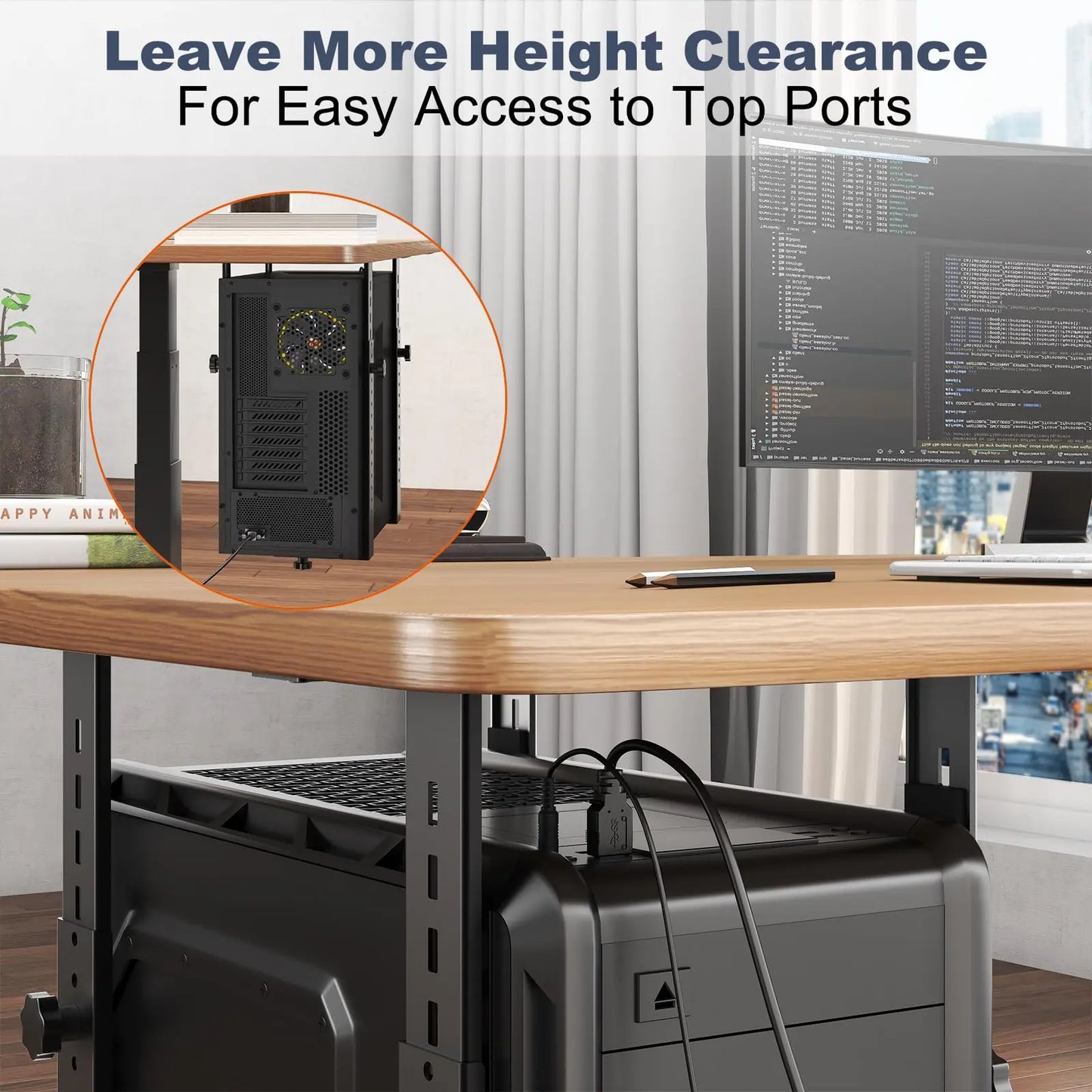 PUTORSEN Under-desk PC holder for computer case - up to 35 kg load capacity, space-saving, universal and stable desktop mounting PUTORSEN