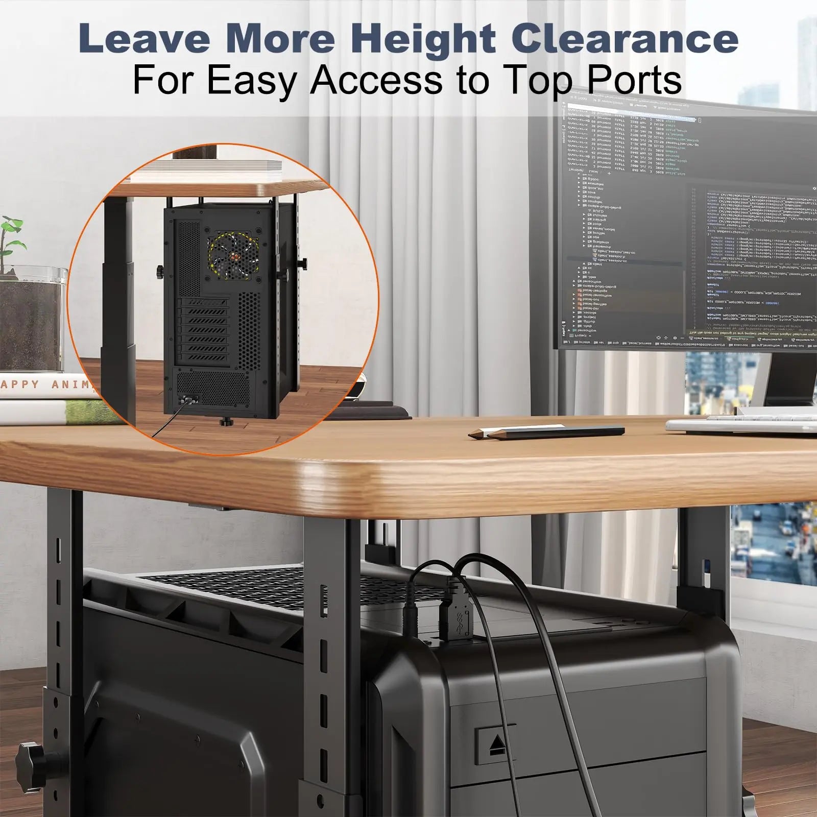 PUTORSEN Under-desk PC holder for computer case - up to 35 kg load capacity, space-saving, universal and stable desktop mounting PUTORSEN