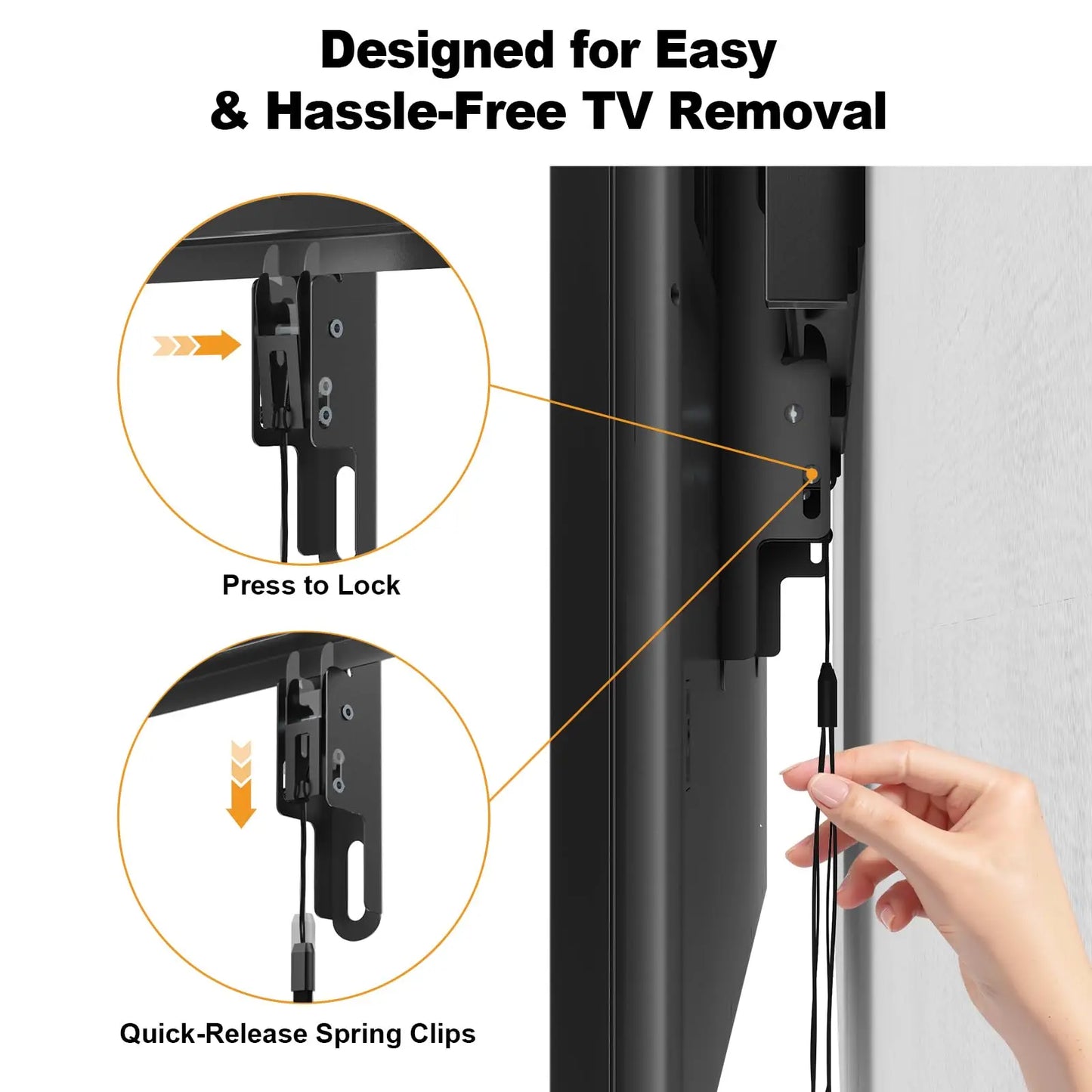 PUTORSEN Universal TV Wall Mount Ultra Slim for 43-95 Inch TVs - Tiltable TV Mount up to 75 kg, Max VESA 800 x 400 mm PUTORSEN