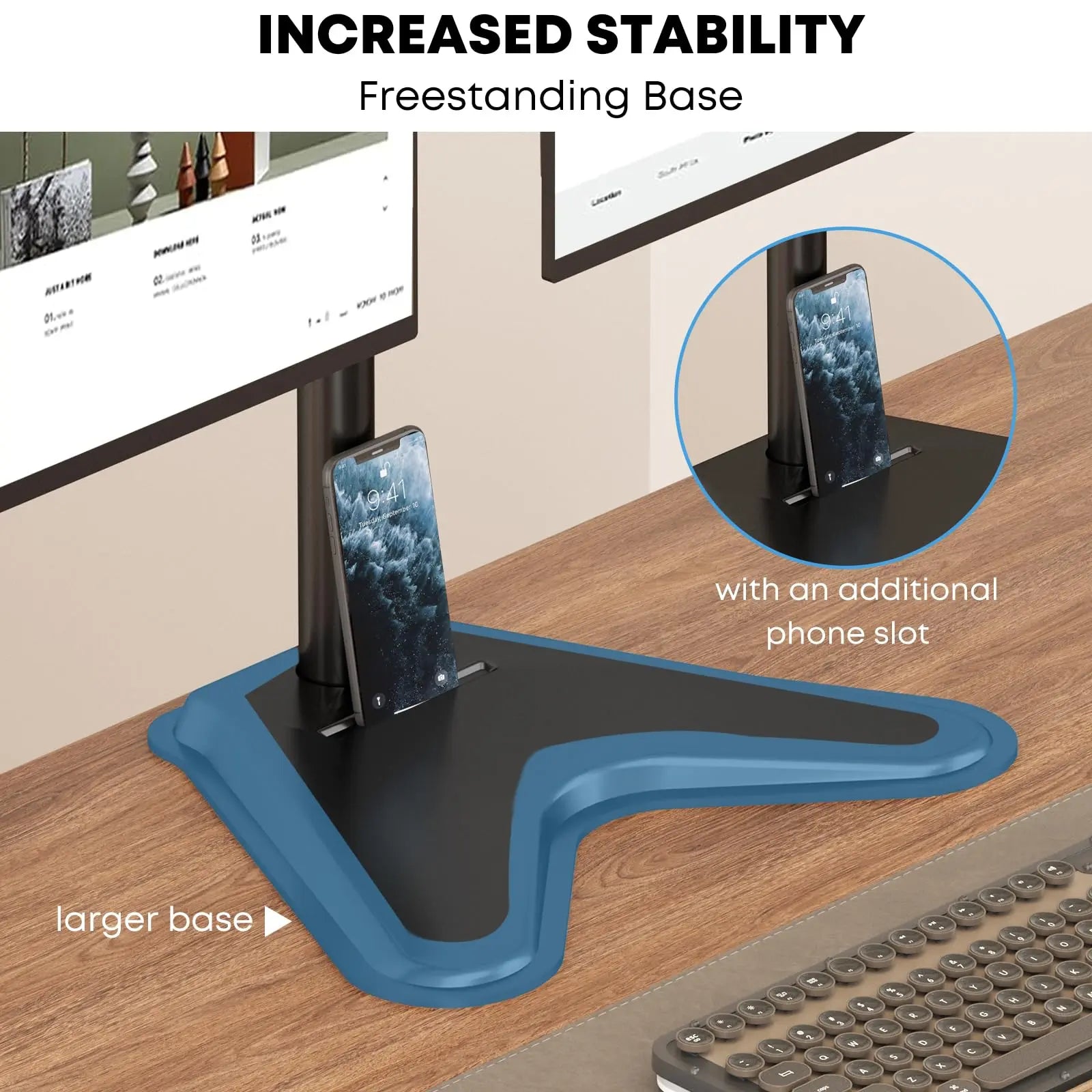 Quad Monitor Stand, 4 Monitor Mount for 17 to 32 inch Computer Screens,Hold up to 19.8lbs Each,Fully Adjustable Stacked 4 Monitor Desk Mount,Black PUTORSEN