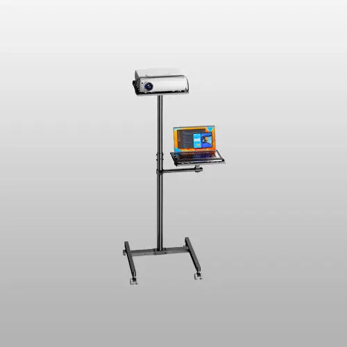 Rolling Projector Stand with Wheels, Height Adjustable up to 65", 2 Shelves, Mobile Laptop Cart, Each Ventilated Tray Holds 19.8 lbs, Adjustable Viewing Angle, Suitable for Home, Office & Classroom PUTORSEN