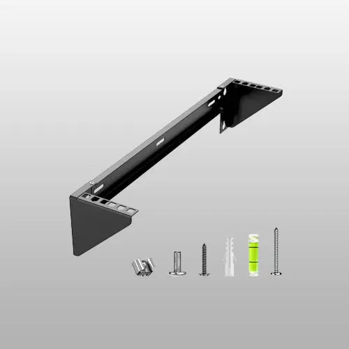 Soporte rack pared 2U 19", montaje vertical y bajo escritorio, acero para servidor, switch y panel de parcheo, hasta 55 kg, incluye herrajes PUTORSEN