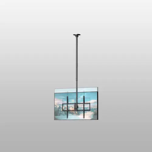 TV-Deckenhalterung für 50–100" Flach- & Curved-Fernseher, bis 80 kg 360° drehbar, neig- und schwenkbar, höhenverstellbar (1090–2100 mm), VESA 800x600, für OLED/4K-TVs, schwarz PUTORSEN