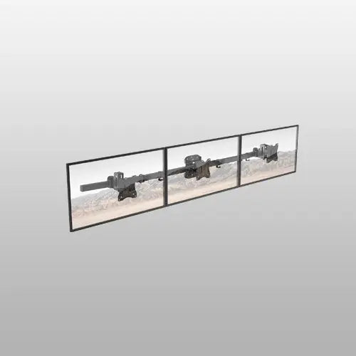 Triple Monitor Wall Mount for 17"–27" Screens, Full Ergonomic Adjustment, Flush Wall Installation, Swivel, Tilt & Rotate, Heavy-Duty Steel Construction, Built-in Cable Management, 15.4 lbs Max Per Arm, VESA 75x75/100x100mm, Black PUTORSEN